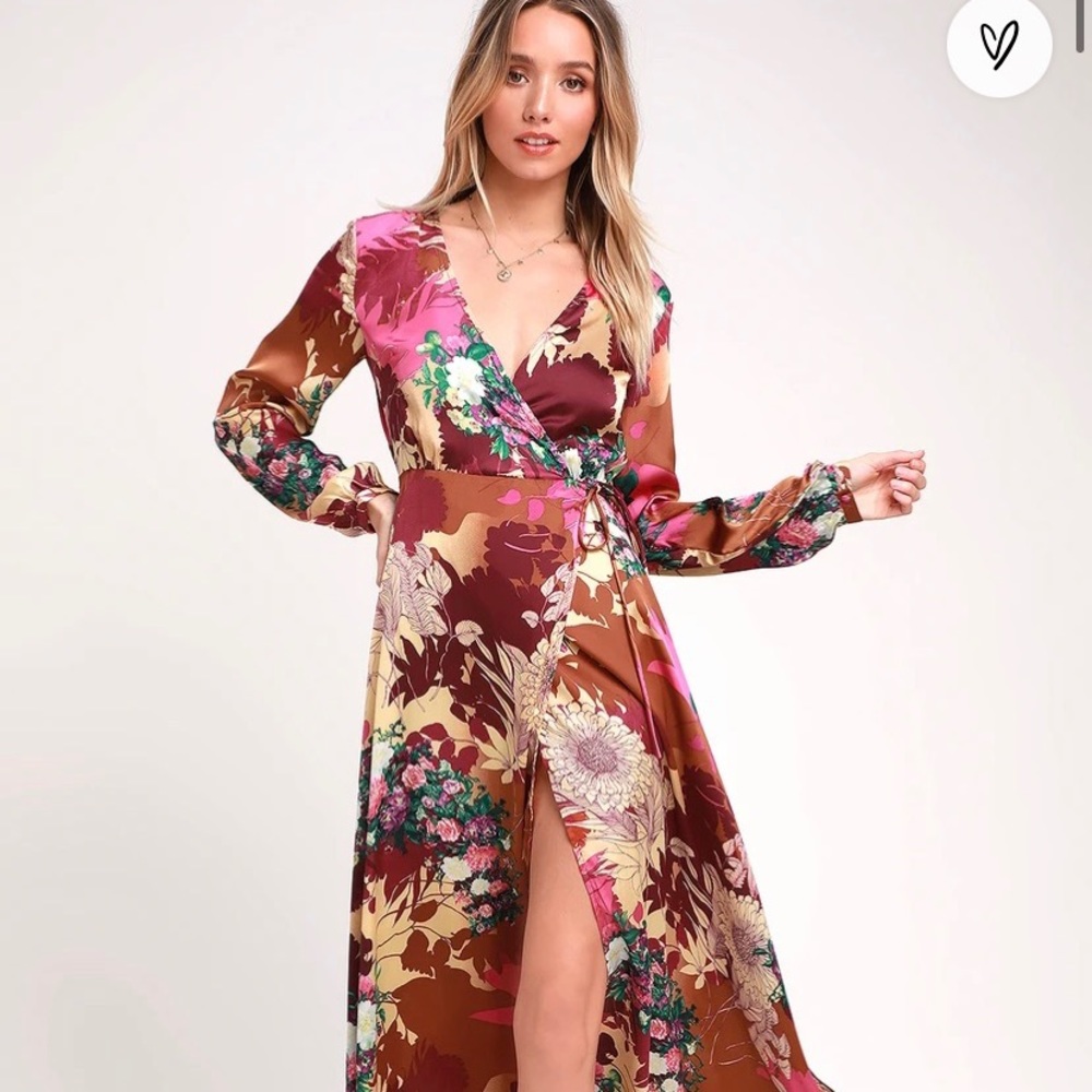 Lulus put a on a smile wrap dress